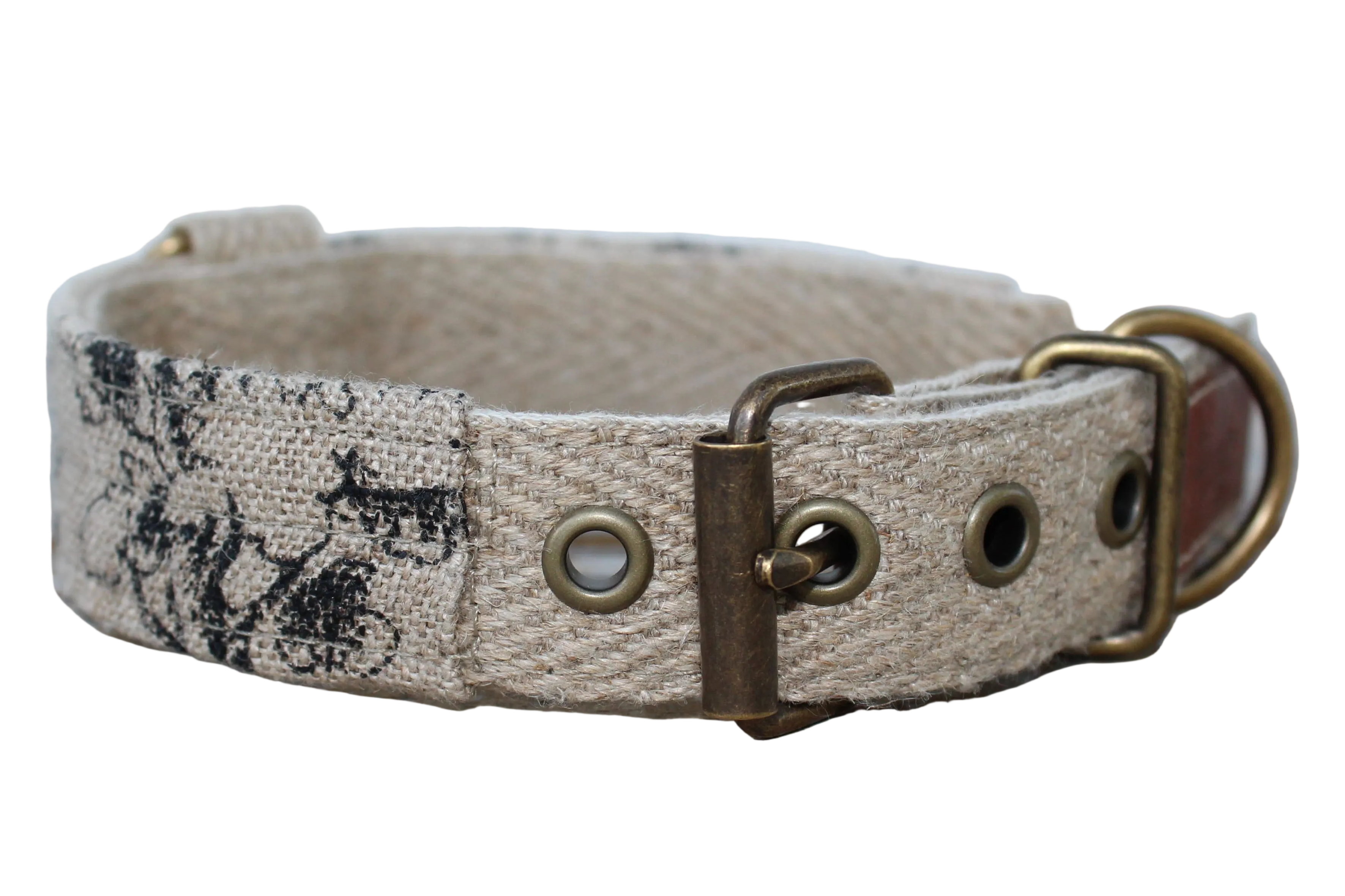 Collier LIN-temporel Toile de Jouy noir