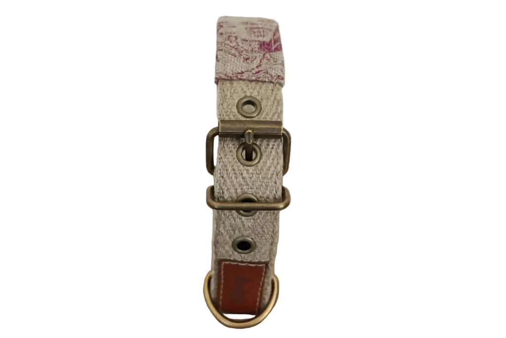 Collier LIN-temporel Toile de Jouy parme
