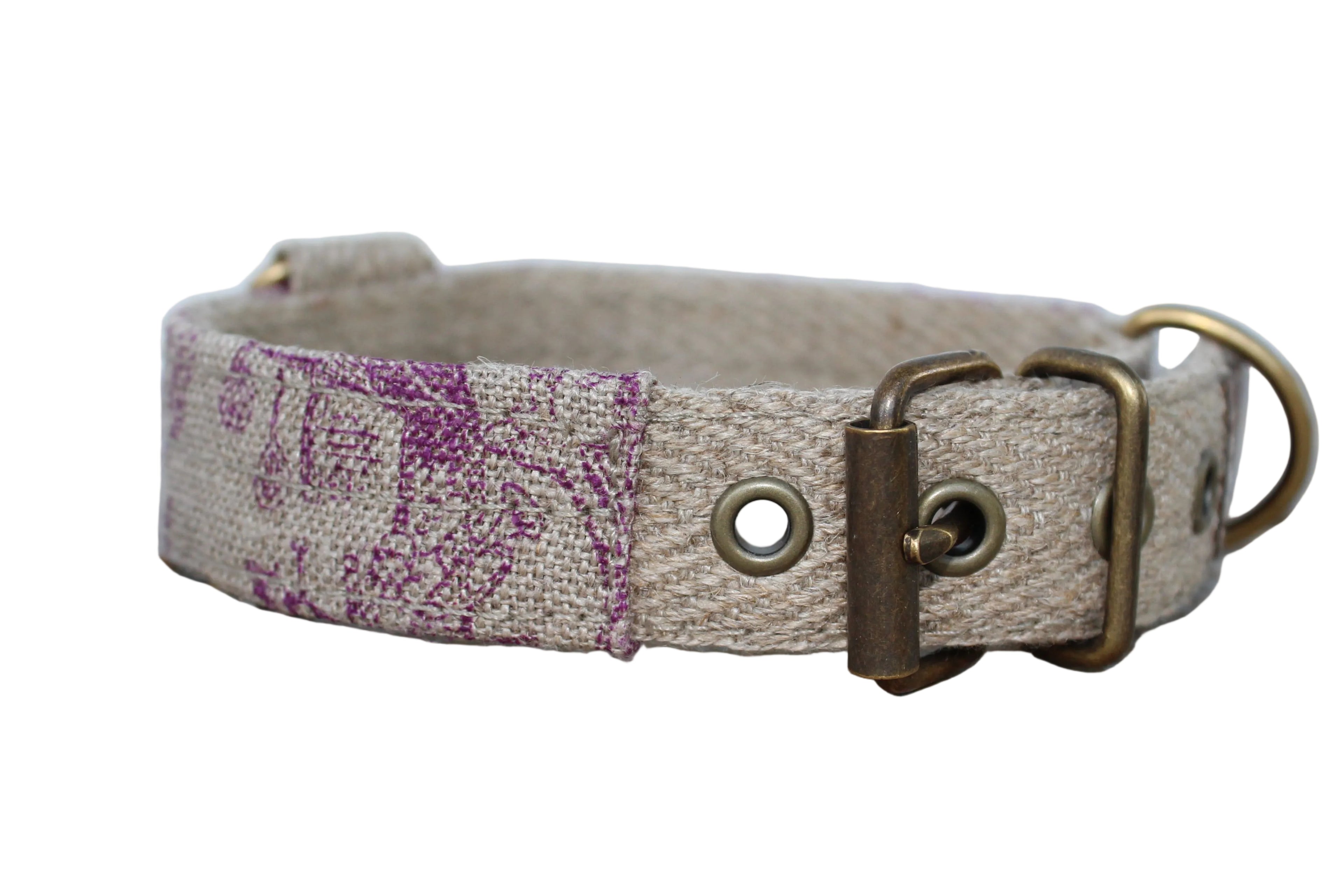 Collier LIN-temporel Toile de Jouy parme