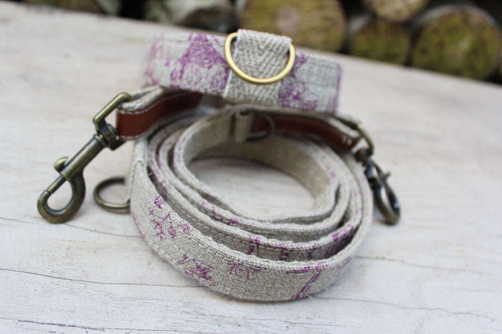 Collier LIN-temporel Toile de Jouy parme